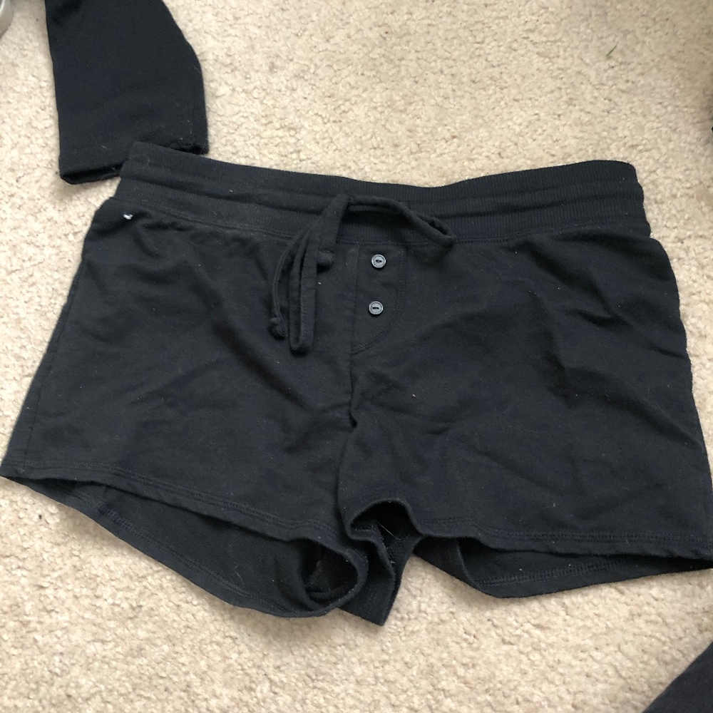 black pajama shorts